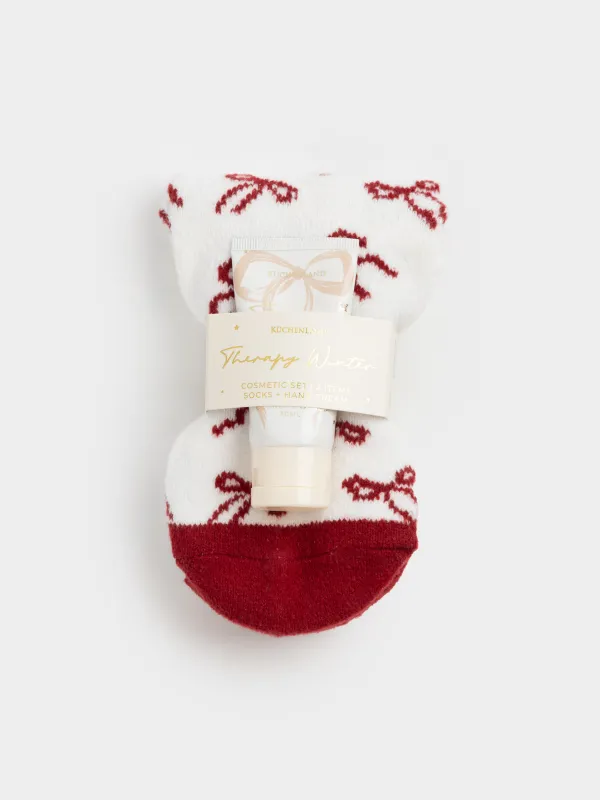 Косметикалық жиынтық, 2 зат, қолға/шұлыққа арналған крем, Кокос жаңғағы/Ваниль, Therapy winter, image-3