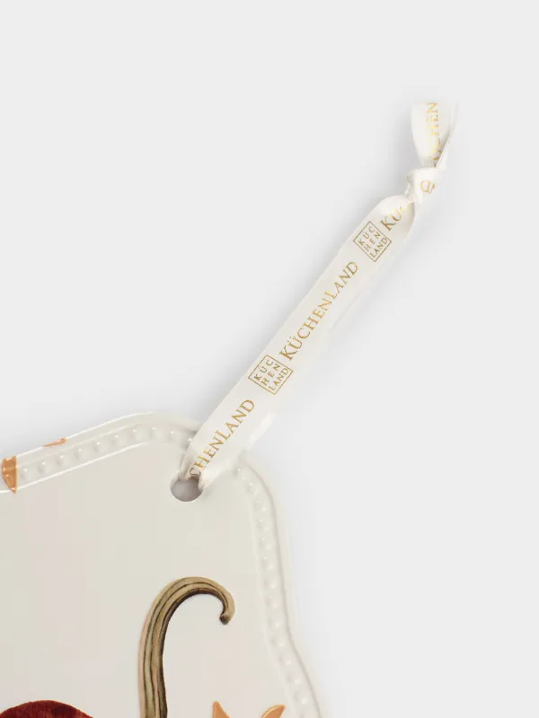 Ыстыққа арналған тұғыр, 20х21 см, керамика/тығын, ақ, Асқабақ, Forest symphony, image-3