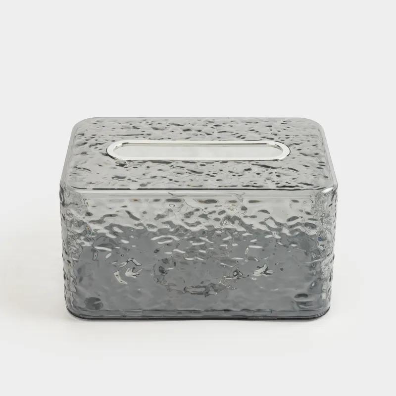 Қағаз майлықтарға арналған қорап, 19х12 см, серіппесі бар, пластик/металл, сұр, Renaissance clear