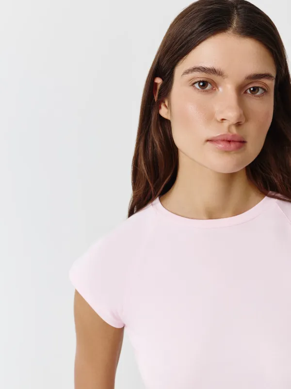 Футболка женская, р. L, хлопок/спандекс, розовая, Beatrisa, image-2