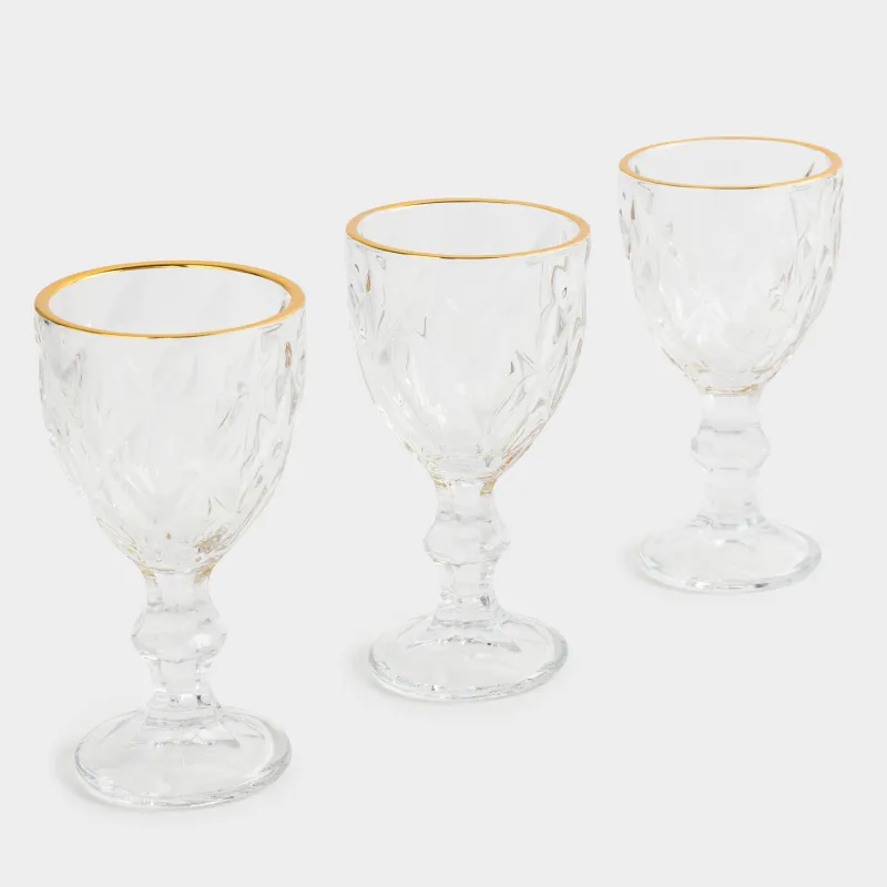 Рөмке, 50 мл, 6 дана, шыны Р, алтын жиегі бар, Rhomb gold, image-3