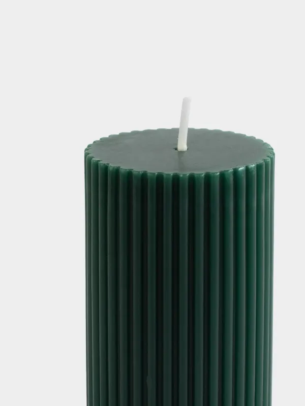 Свеча, 4х10 см, цилиндрическая, Ribbed candle, image-1