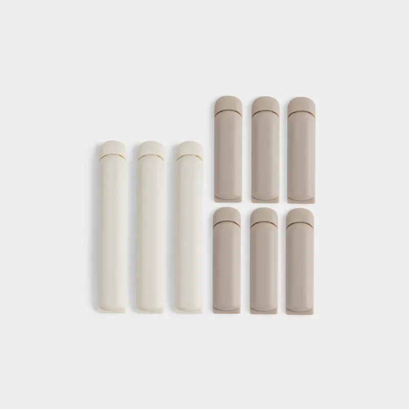 Набор зажимов для пакетов, 9 шт, пластик, молочные/бежево-коричневые, Soft kitchen, image-1