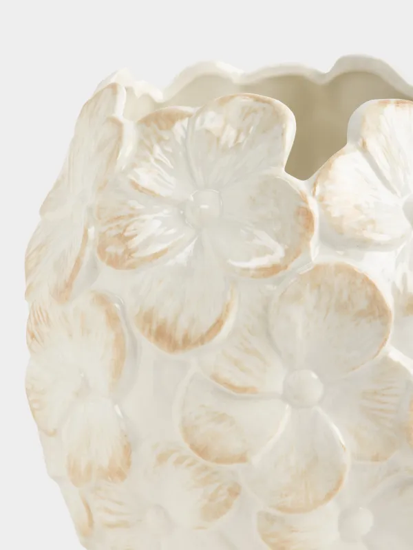 Гүл вазасы, 21 см, сәндік, фарфор P, сүт түстес, Гүлдер, Bloome, image-2