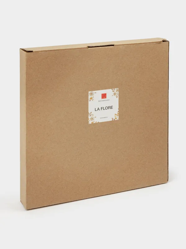 Ыдыс, 23 см, керамика, сүт түстес, ескірген гүлдер, La flore, image-4