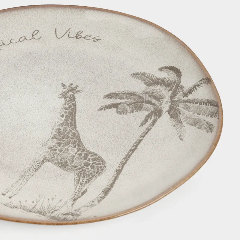 Тарелка закусочная, 22 см, Жираф и пальма, Tropical vibes, image-3