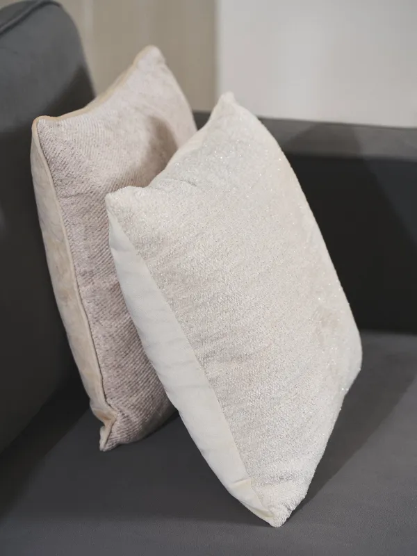 Сәндік жастық, 45х45 см, жаккард/барқыт, ақ-сұр, Aspect, image-5