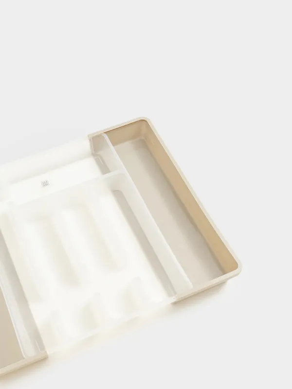 Ас құралдарына арналған науа, 37х27 см, 7 отд, жылжымалы, пластик, ақ-сұр, Keeping, image-6