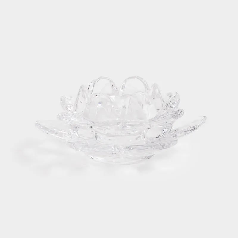 Подсвечник, 12x5 см, для чайной/тонкой свечи, стекло, Лотос, Lotus, image-1