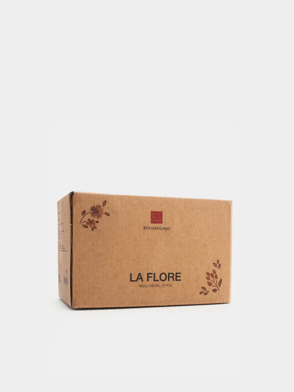 Саптыаяқ, 380 мл, 2 дана, фарфор N, ақ, ескірген гүлдер, La flore, image-5