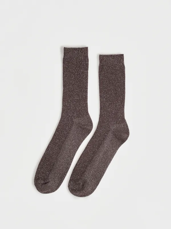 Әйелдер шұлықтары, өлшемі 35-38, мақта/полиэстер/люрекс, қоңыр, Rubchik, image-0