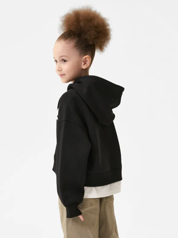 Худи детское, р. 140 см, для девочек, хлопок/полиэстер, черное, Linta, image-1