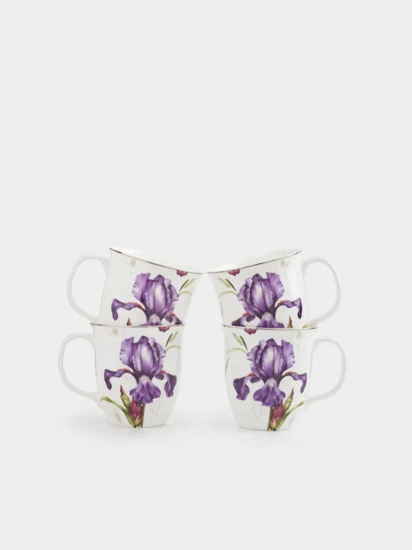 Кружка, 400 мл, 4 шт, Ирис, Antarctica Flowers, image-0