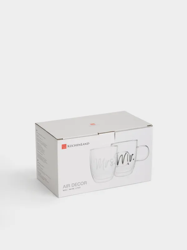 Саптыаяқ, 440 мл, 2 дана, шыны Б, Mr & Mrs, Air decor, image-4