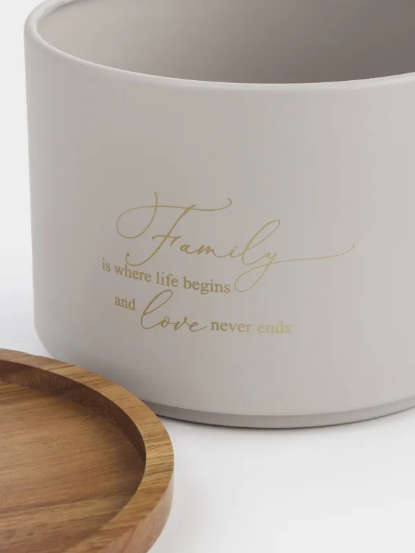 Сусымалы өнімдерге арналған құты, 850 мл, металл/ағаш, сүт түстес, Ritlen, image-3