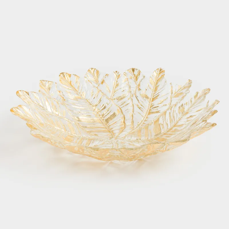 Жеміс вазасы, 31х7 см, шыны, алтын, Гүл, Fleur, image-0