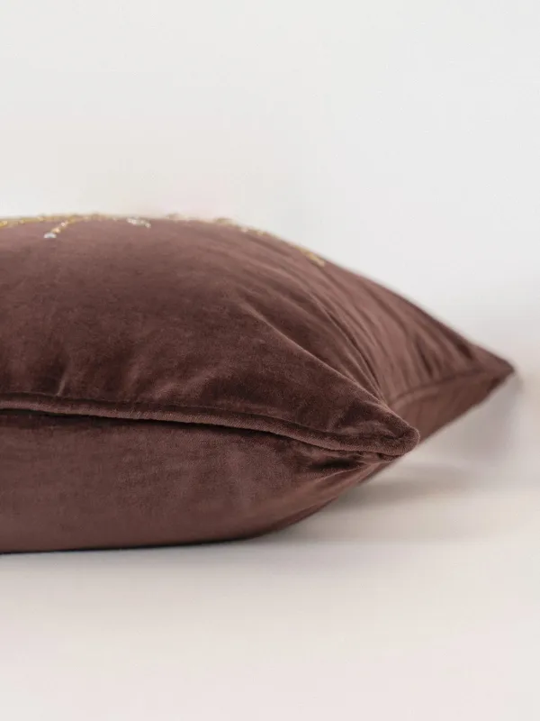 Сәндік жастық, 50х50 см, барқыт/моншақ, қоңыр, Түкті ара, Bugs, image-5