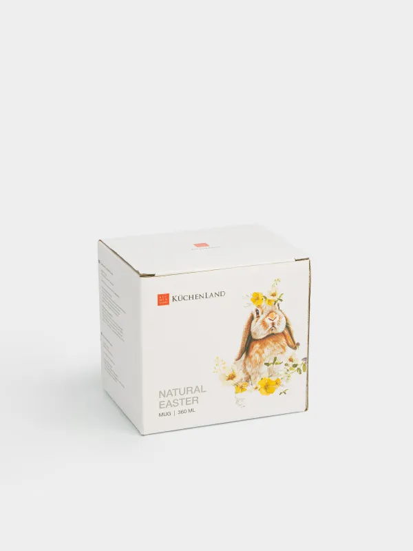 Подставка для яйца, 6 см, керамика D, белая, Кролик с цветами, Natural Easter, image-5