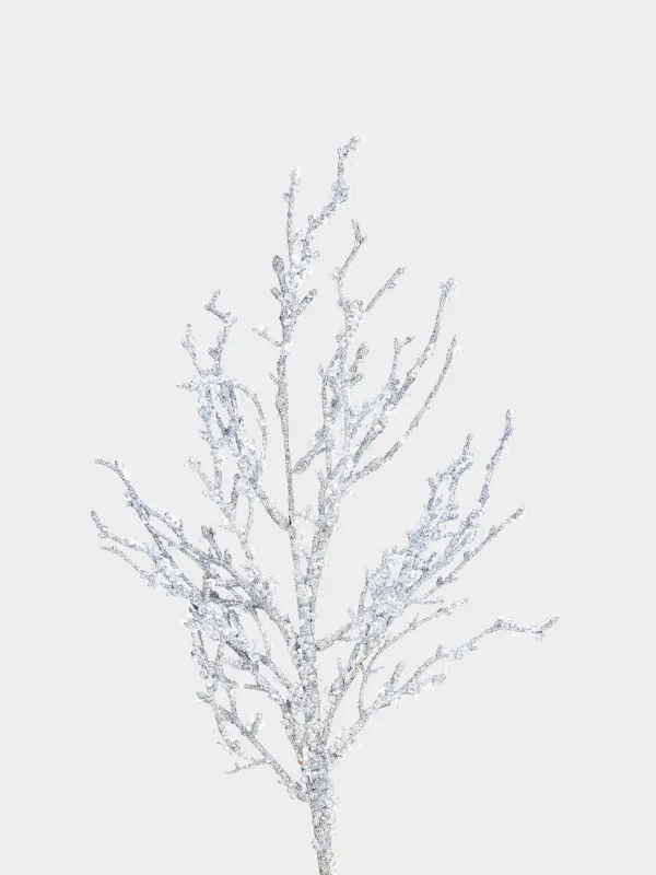 Ветка декоративная, 55 см, акрил/пластик, Морозная ветка, Crystal decor, image-1