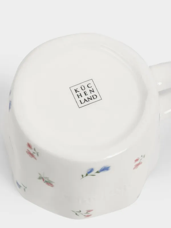 Саптыаяқ, 460 мл, керамика, сүт түстес, Нәзік гүлдер, El flora, image-4