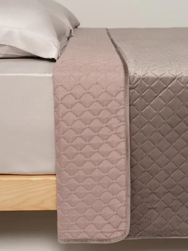 Покрывало, 240х260 см, стеганое, вельвет/микрофибра, коричневое, Lavender, Stitch velvet, image-2