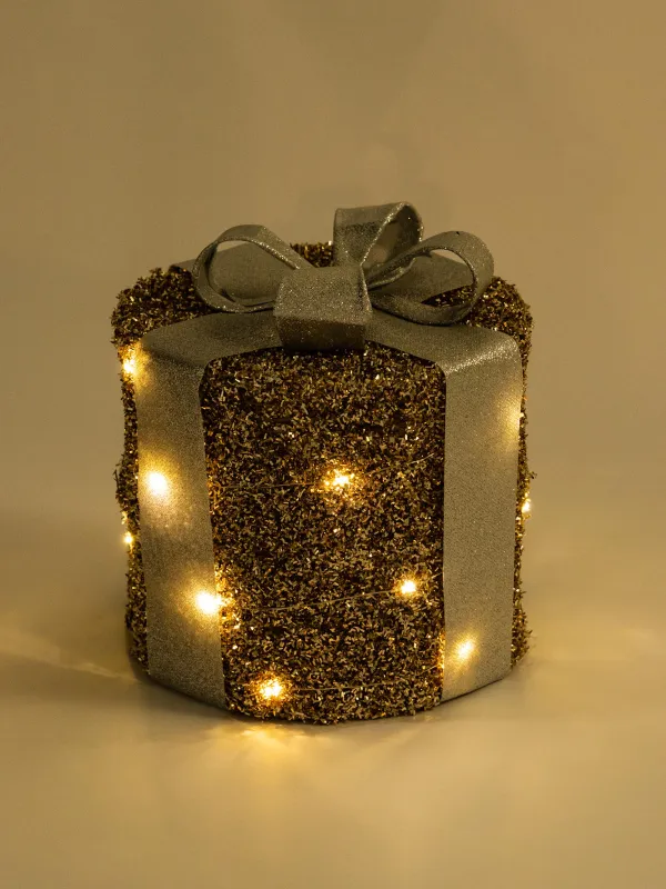 Мүсінше, жарықтандырылған, 25 см, металл, дөңгелек, шампан, Сыйлық, Frosty sparks, image-3