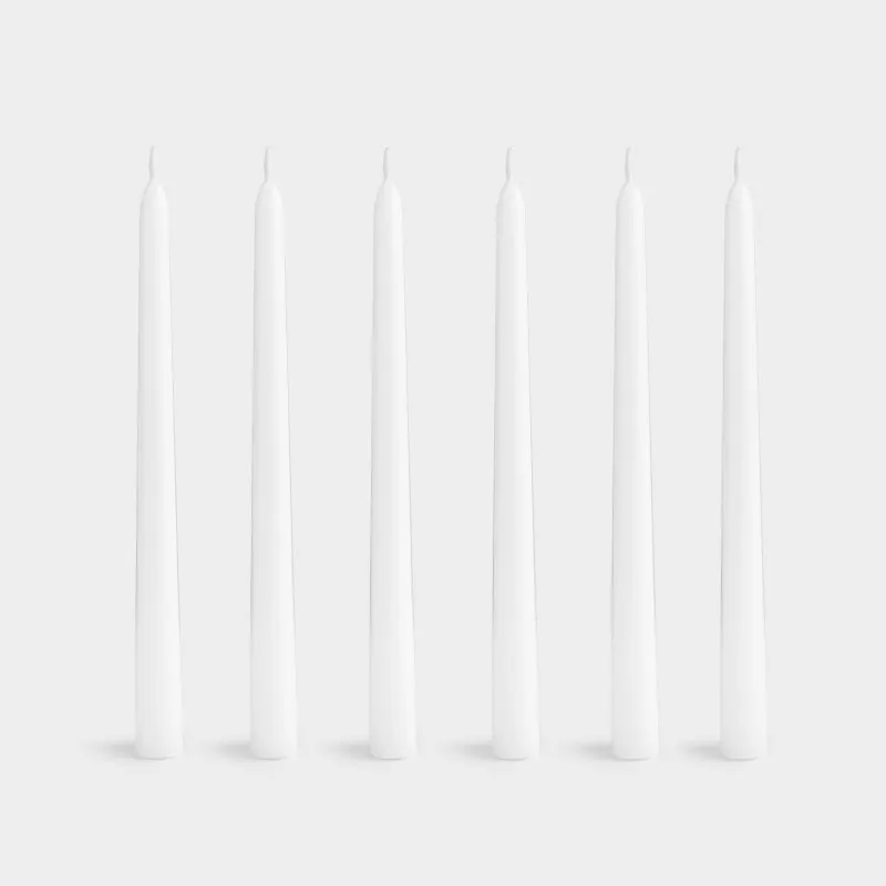 Хош иісті шам, 26 см, 6 дана, жіңішке, жаңа хош иіс, Luxury white