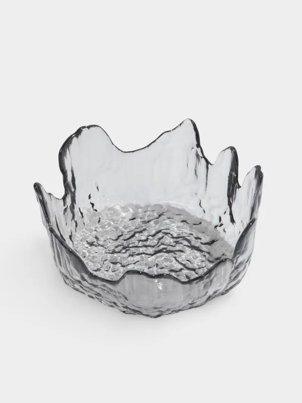 Пиала, 13х6 см, стекло, серая, Nautilus color, image-1