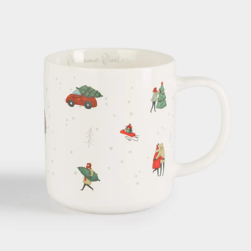 Саптыаяқ, 320 мл, фарфор N, ақ, Қысқы демалыс, Festive mood