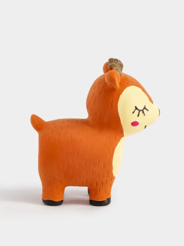 Иттерге арналған ойыншық, 9 см, сықырлағышы бар, резеңке, қоңыр, Бұғышақ, Christmas pet, image-3