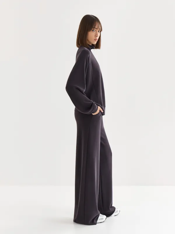 Әйелдерге арналған худи, өлшемі M, сыдырмасы бар, модал/полиэстер/эластан, қоңыр, Alice, image-3