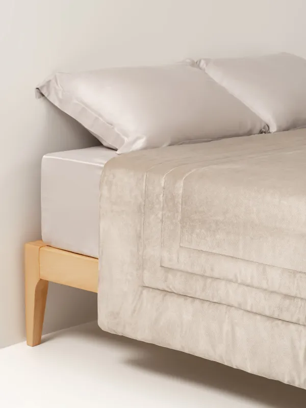 пқыш, 220х240 см, төсеніш, барқыт/микрофибра, сарғылт, жақтау, Stitch velvet, image-4