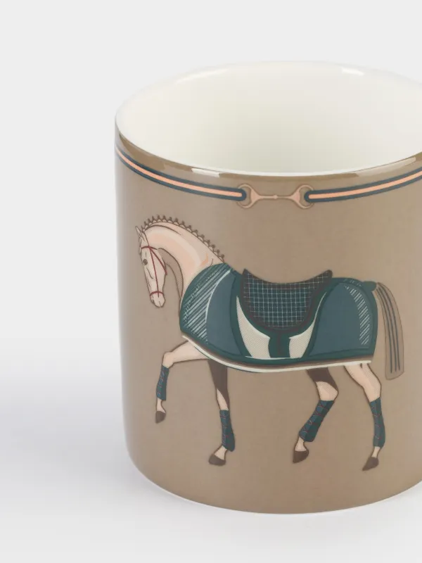 Кружка, 380 мл, фарфор F, бежевая, Лошадь, Warhorse, image-2