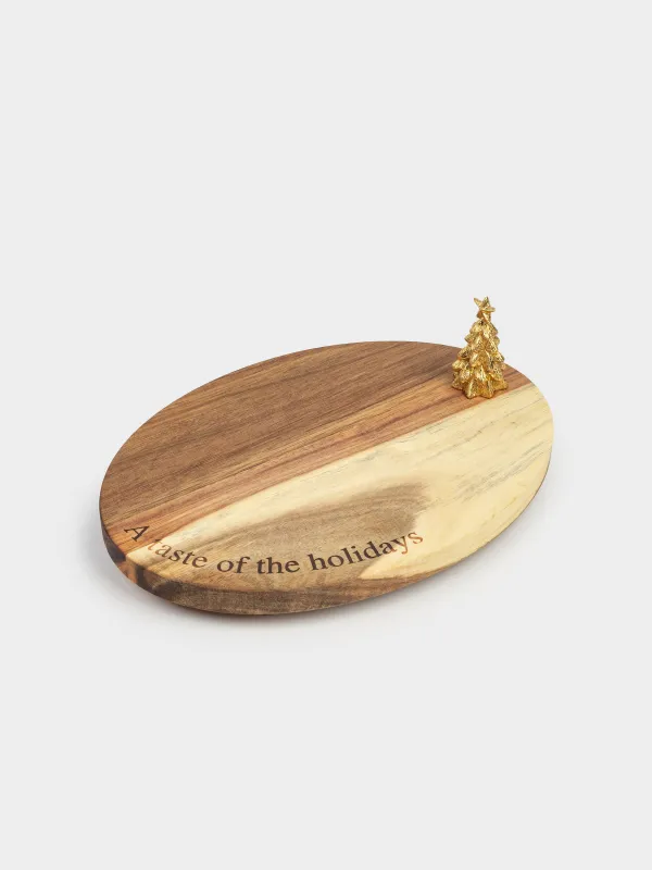 Блюдо сервировочное, 25х18 см, на ножках, Елка, Noble tree, image-0