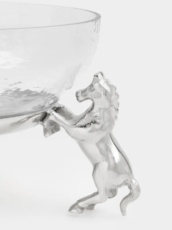 Ваза для фруктов, 25х22 см, на подставке, Кони, Horse silver, image-3