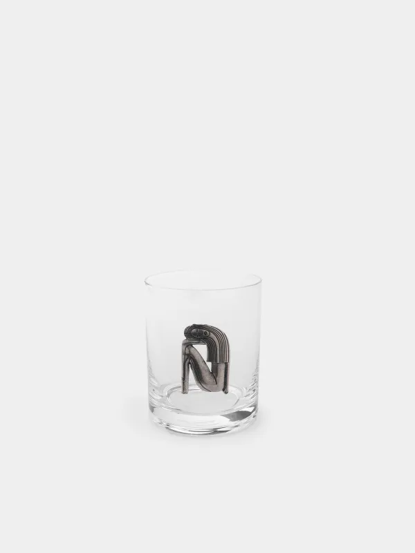Виски стақаны, 10 см, 340 мл, шыны/металл, күміс, Бикеш, Zodiac, image-0