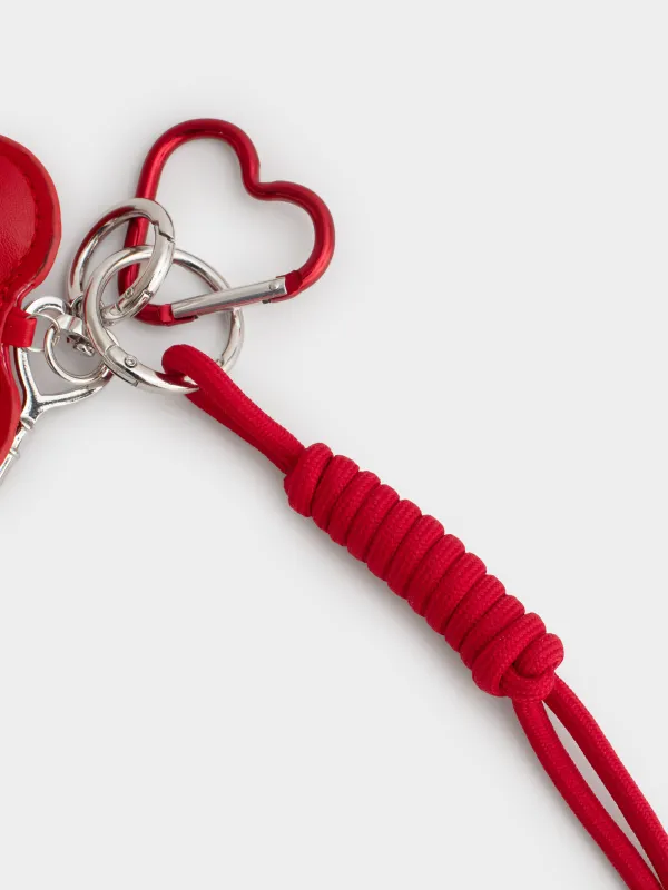 Салпыншақ, 8 см, полиэстер/полиуретан/металл, қызыл, Жүрек, Keychain heart, image-2