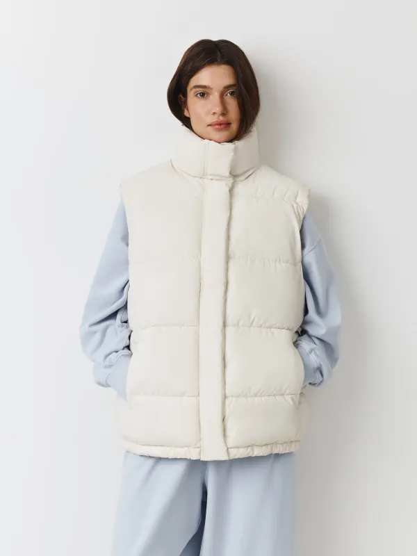 Әйелдер жилеті, өлшемі S, сырылған, полиэстер, сүт түстес, Eileen, image-2