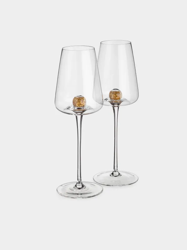 Ақ шарап бокалы, 350 мл, 2 дана, кристалды шыны, Кәріптас шар, Sorento, image-1
