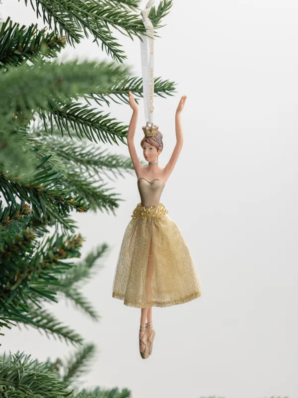 Игрушка елочная, 9х18 см, полиэстер, шампань, Балерина, Sweet girl, image-4