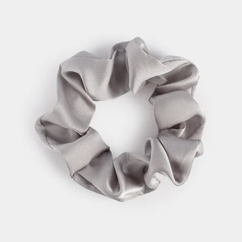 Резинка для волос, 6 см, сатин, серая, Silk