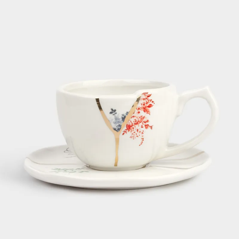 Пара чайная, 1 перс, 2 пр, 320 мл, керамика D, бело-золотистая, Пожелание, Revival