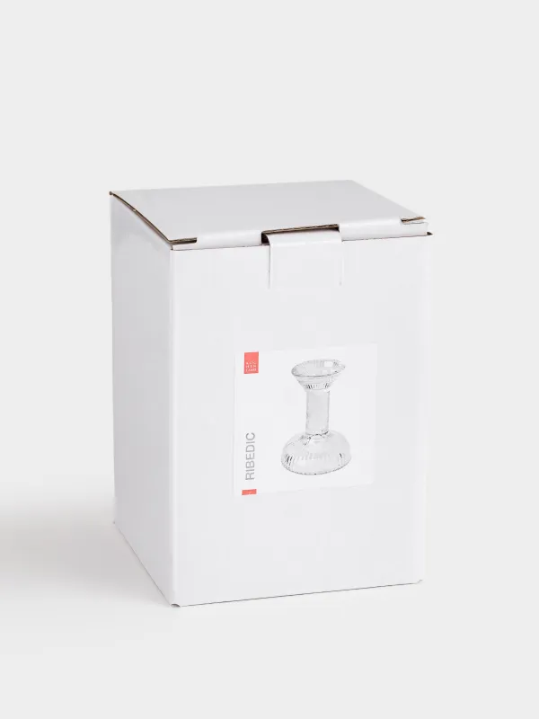 Подсвечник, 12 см, для одной свечи, на ножке, стекло, Ribedic, image-3