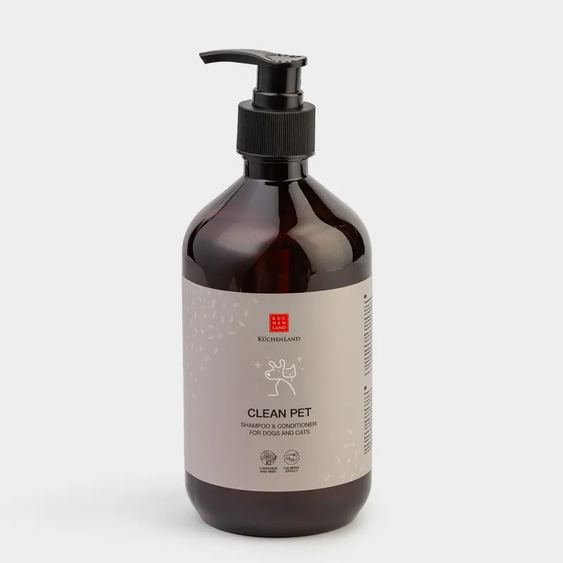 Шампунь-кондиционер, для животных, 500 мл, успокаивающий, Лаванда и ментол, Clean pet