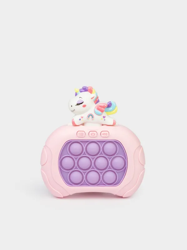 Дамытушы ойыншық, антистресс, 12х14 см, электронды, пластик, қызғылт, Бірмүйіз, Unicorn, image-0