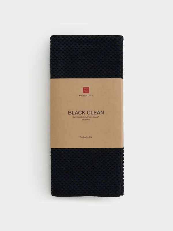 Ыдыстарды кептіруге арналған төсеніш, 51х38 см, микрофибра, қара, Black clean, image-2