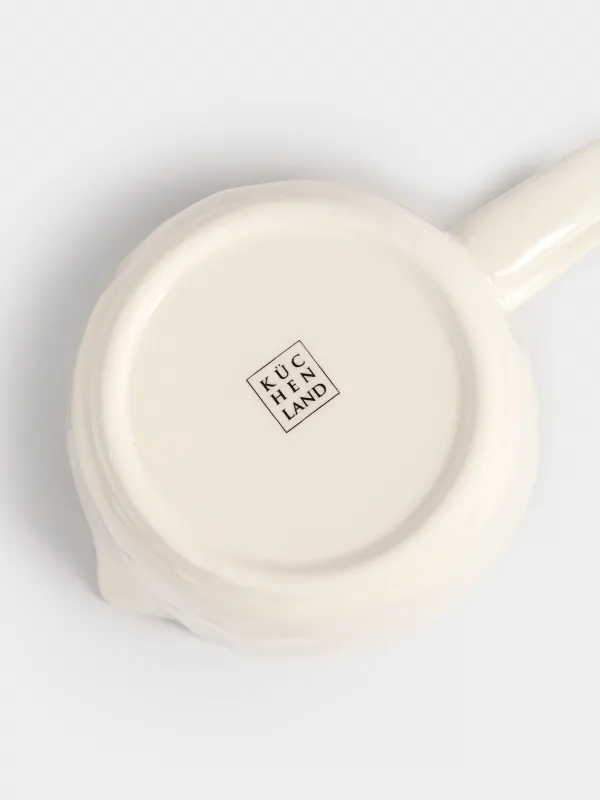 Емкость мерная, 450 мл, керамика D, молочная, Мятый эффект, Crumple kitchen, image-4