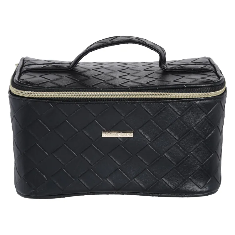 Косметикалық сөмке, 23х13 см, тұтқасы бар, полиуретан, қара, Sennit