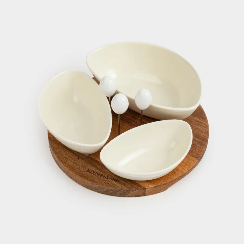 Тіскебасарларға арналған жиынтық, 3 зат, тұғырда, таяқшалары бар, фарфор P/ағаш, Noble tree, image-4