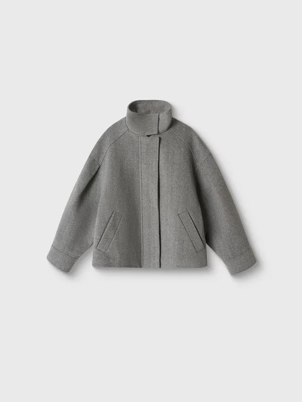 Әйелдер пальтосы, қысқартылған, өлшемі M/L, жүн/полиэстер, сұр, Panella, image-5